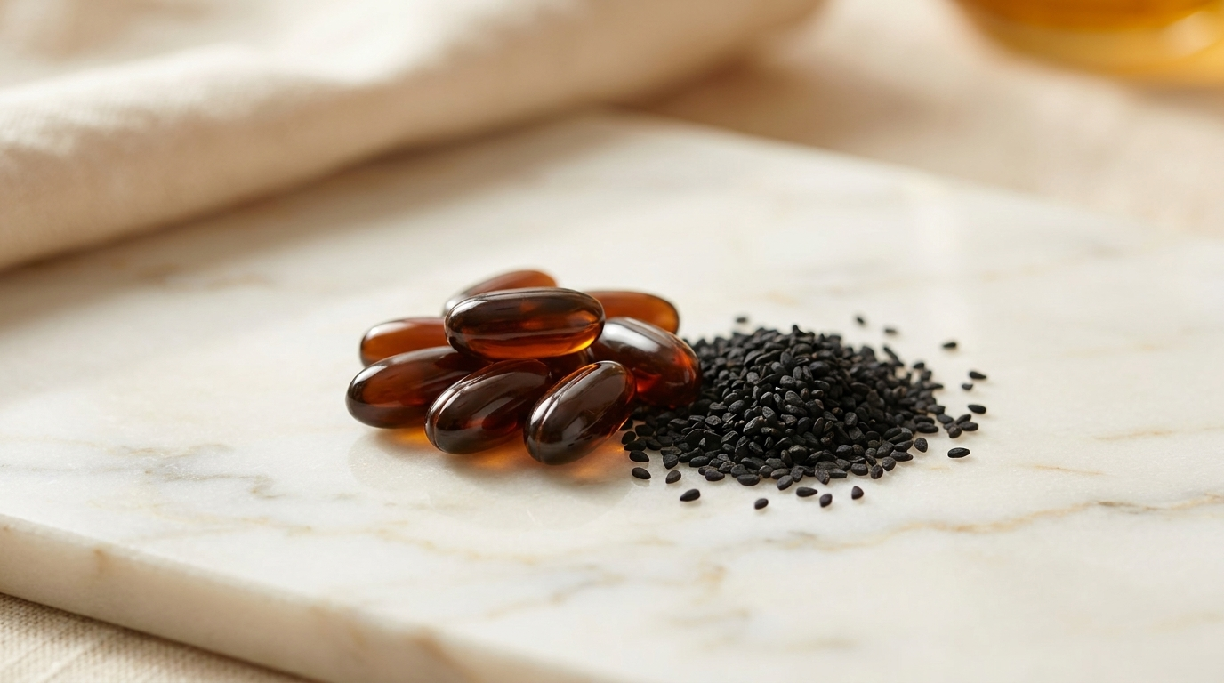 olej z czarnuszki w kapsułkach – softżele i nasiona Nigella sativa