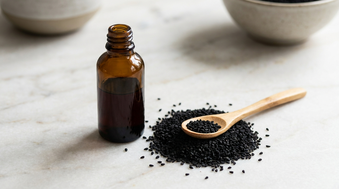 tymochinon – nasiona czarnuszki (Nigella sativa) i olej