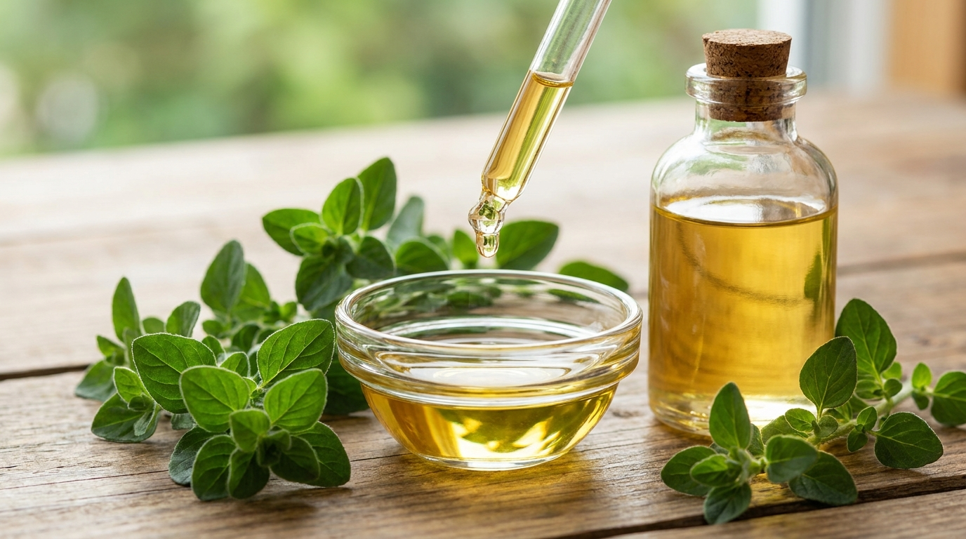 olejek z oregano (Origanum) – świeże oregano i złocisty olejek