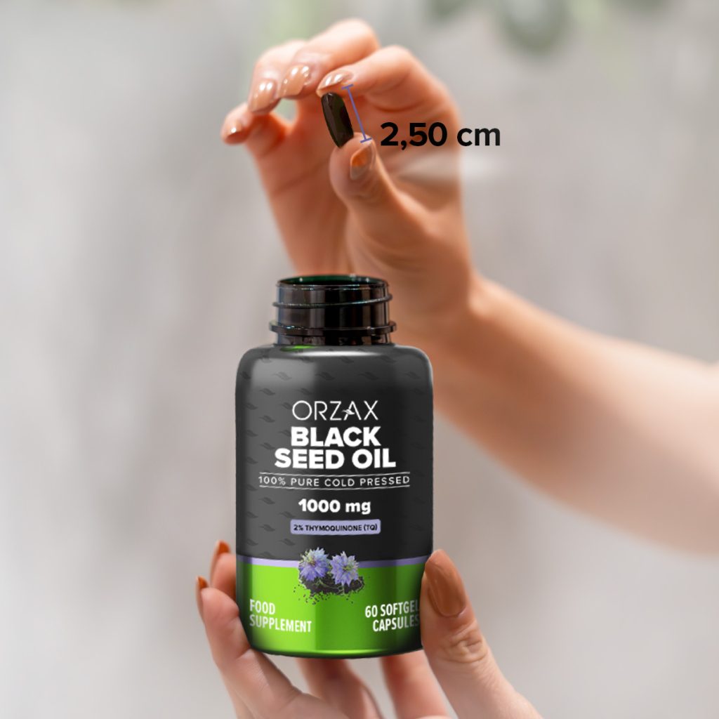 orzax bso black seed oil olej z czarnuszka czarnuszki capsule 90 1000 mg softgel size orzax Olej z Czarnuszki w Kapsułkach black seed oil