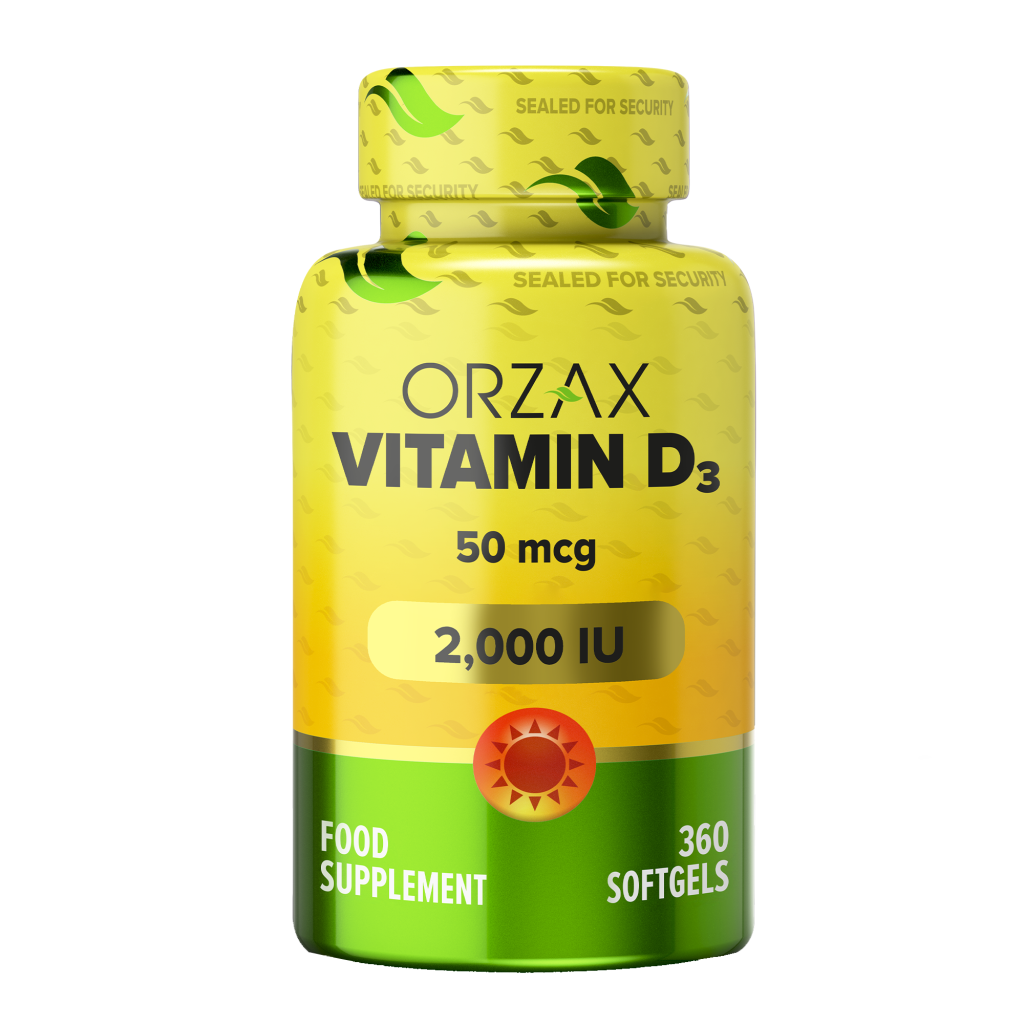 ORZAX Witamina D3 2000 IU 360 Kaps capsules