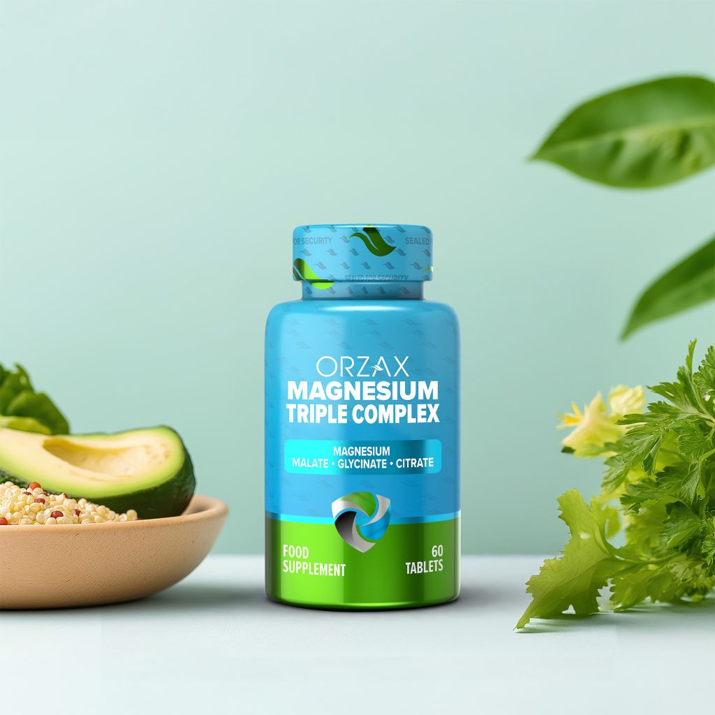 Orzax Magnez Potrójny Kompleks 60 Tab Wege Glicynian Cytrynian Jabłczan magnesium triple complex 60 tablets