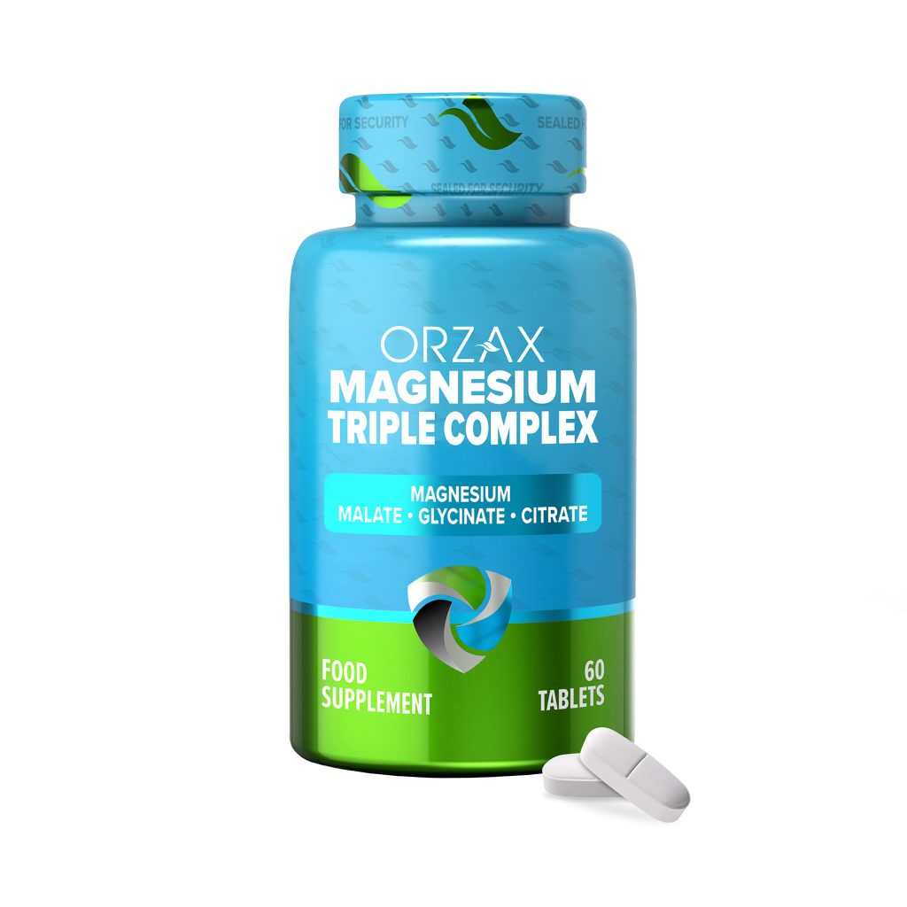 Orzax Magnez Potrójny Kompleks 60 Tab Wege Glicynian Cytrynian Jabłczan magnesium triple complex 60 tablets vegan